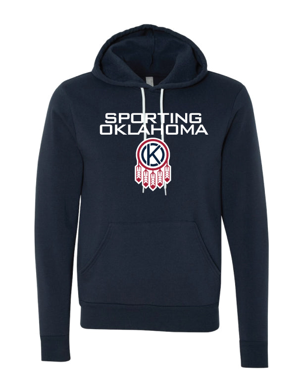 Adult Unisex Hoodie with Sporting Shield + Wordmark (Navy)