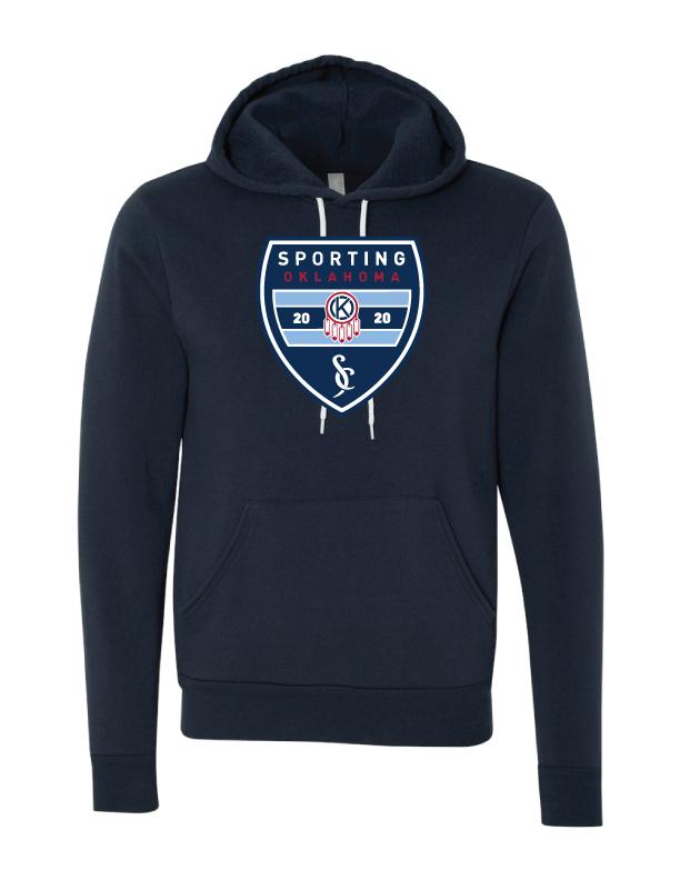 Adult Unisex Hoodie with Sporting Badge (Navy)